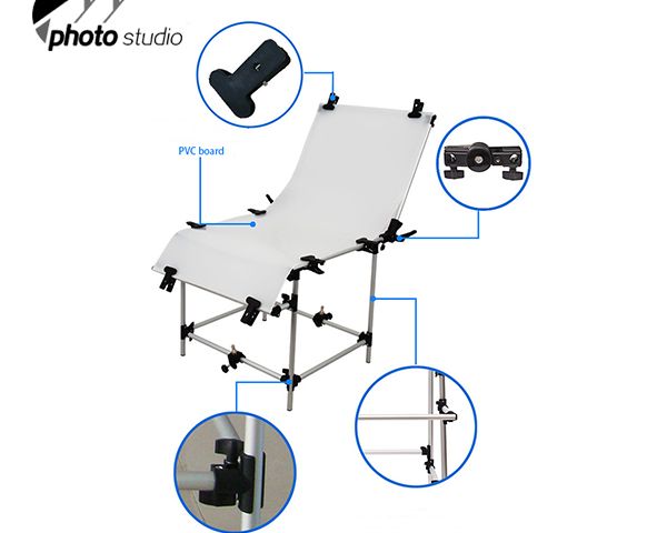 Portable Studio Shooting Table With Frame and Plexiglass Cover Included 60x130cm PST-613