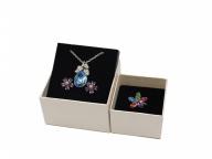 Custom Necklace Bracelet Ring Watch Jewellery Packing Box Velvet Insert Black Leatherette Paper gift