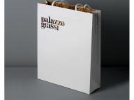 Cotton rope handle custom color printed paper bags with your own logo
