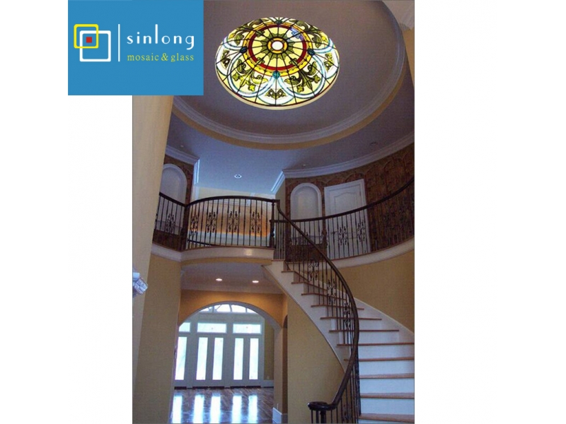 interior stained glass dome tiffany ceiling skylight for Sale