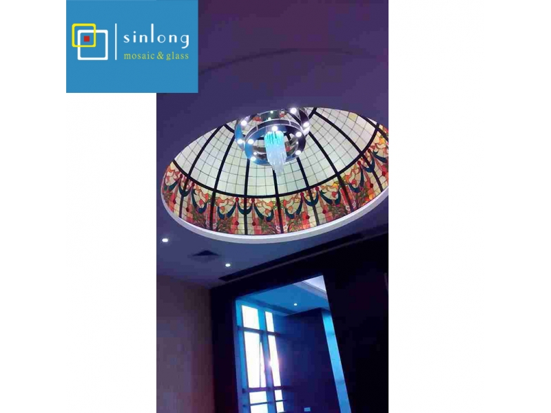 luxury round curved stained glass dome skylight with stainless steel 304 frame