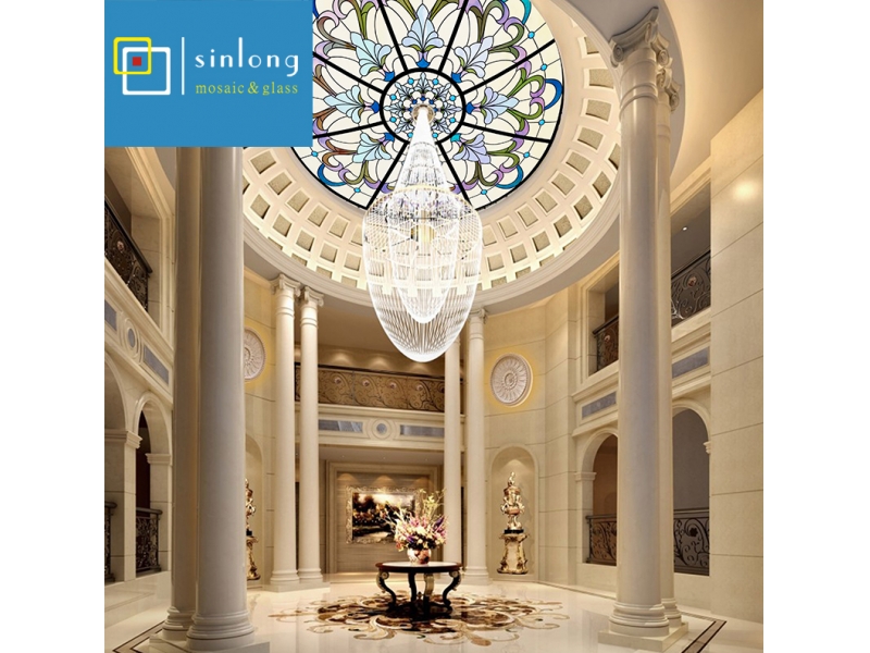 factory supply stained glass dome new design colorful patterned cathedral dome stained glass price