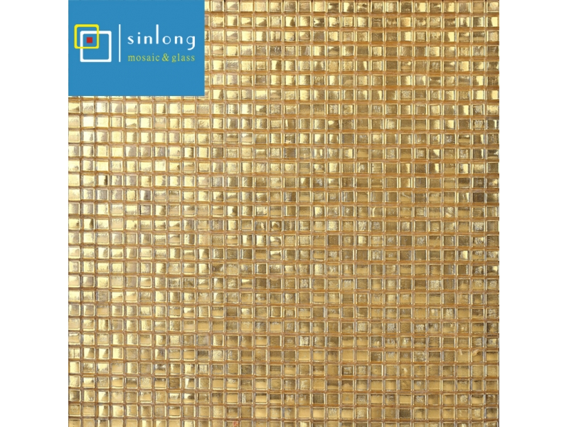 gold mosaic tile square