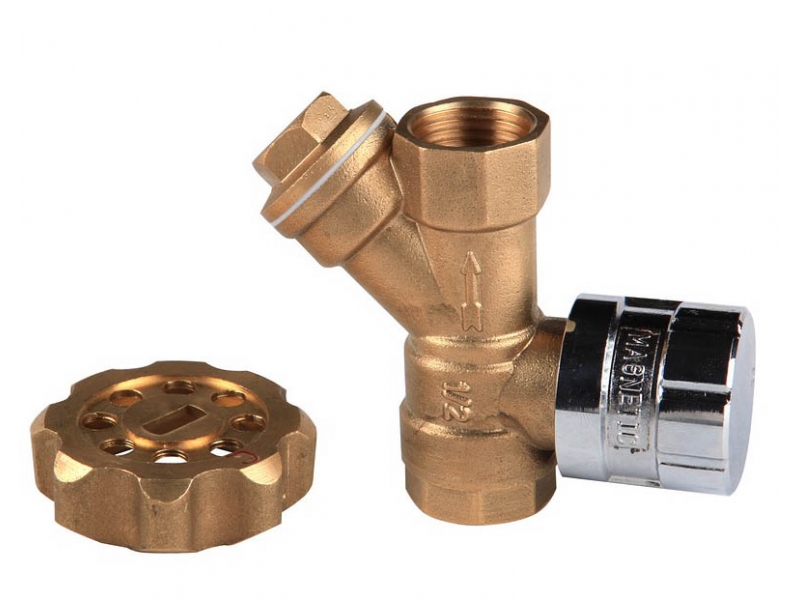 Brass Magnetic Lockable Ball Valve with strainer