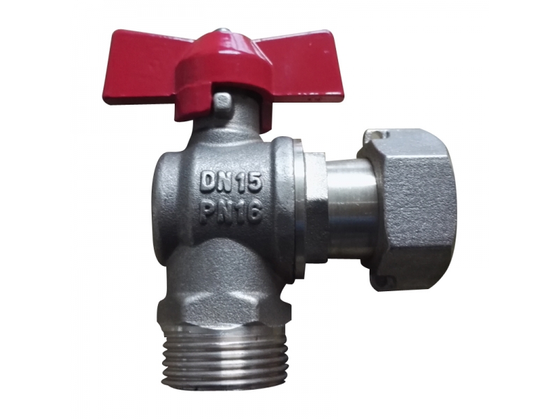 Brass angle ball valve with aluminium butterfly handle