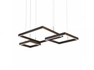Auboma Modern Pendant Light Coffee Color Acrylic with non-polar Yellow&White Led Light Square Ch