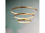 Modern Pendant Light Acrylic with 3 Rings Yellow&White Led Light Chandelier in Dinning Room