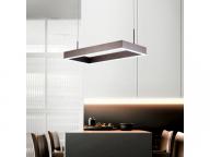 Modern Pendant Light Acrylic with 3 Square Wodden Color Led Light Chandelier in Dinning Room