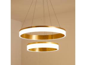 Modern Pendant Light Gloden Acrylic with 3 Rings Led Light Chandelier in Dinning Room