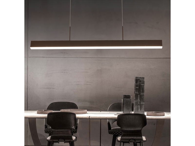 Modern Pendant Light Gloden Acrylic with Long Line Led Light Chandelier in Dinning Room