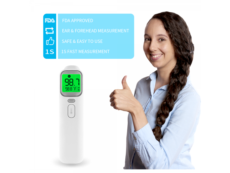 FDA Thermometer Small Dual Modes Infrared Forehead and Ear Thermometer Body