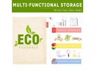 Cotton Reusable Produce Vegetable Bags|Cotton Cloth Mesh Muslin Produce Grocery Storage Bags Small M