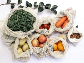 Organic Cotton Mesh Produce Bag Set Reusable Eco-Friendly