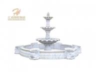 Outdoor Large White Stone Carving Marble 3 Tiers Waterfall
