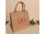 Family Bag- Large family portrait jute bag, painted hessian, can be personalised