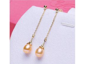 Long pendant S925 pure silver freshwater pearl earring long tassel pendant female pearl earring