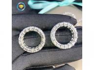 Couple models row full diamond ring sterling silver emerald ladder side diamonds Lei Dien simulation