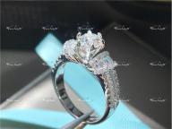 Card round drill square diamond ring female sterling silver gold-plated imitation diamond wedding en