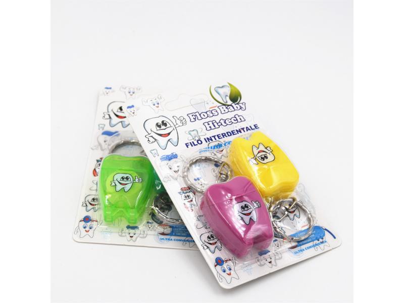 Tooth shape dental floss blister card package