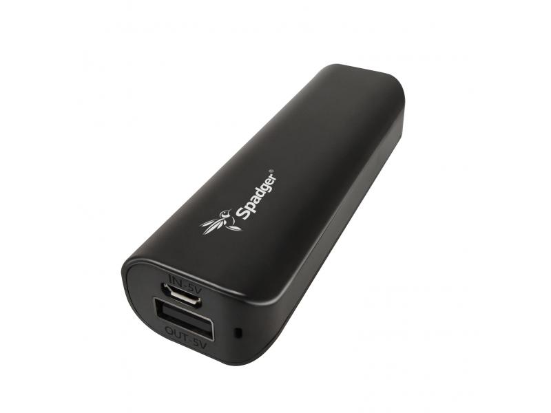 Spadger 2000 mAh Lipstick-Sized Portable Power Bank Compatible with iPhone and Android Smartphones