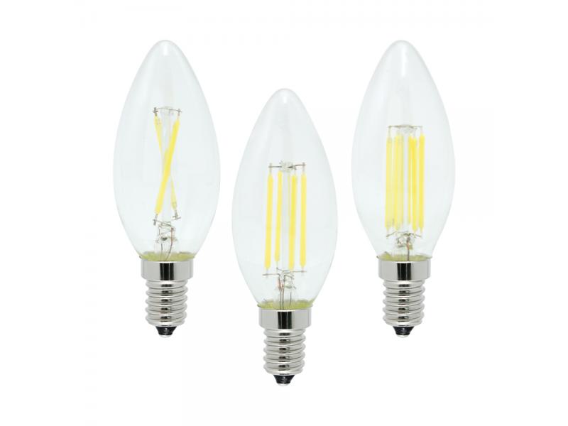 2W/3W/4W 220V LED Candle Light C35 C35LCandle Lamp Base E27/E14/E12 Filament Edison LED Light Bulbs