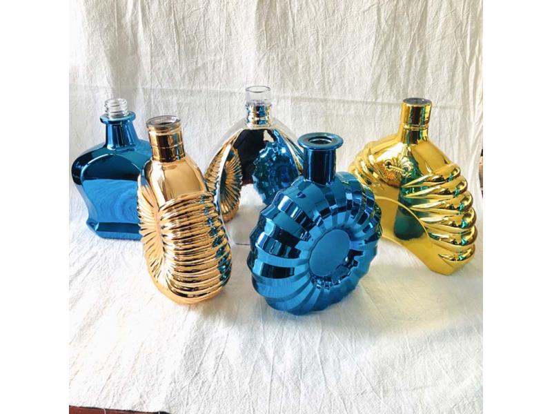 hot printing plating brandy glass bottles