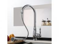 Single Handle Chrome Finished Pull Out Kitchen Faucet