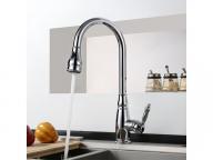 Single Handle Chrome Finished Pull Out Kitchen Faucet