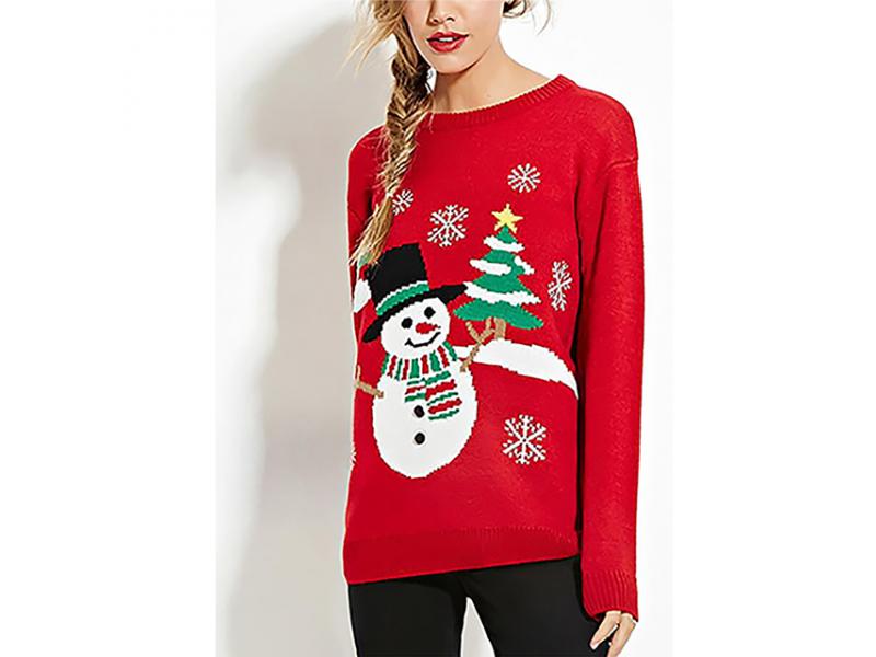 Hot Sale Round Neck Long Sleeve Loose Ladies Tassel Christmas Sweater