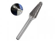 Double groove 6mm handle * 10mm head tungsten carbide rotary burr cone burr