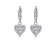 Ladder square love diamond earrings