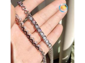 Carbon Drill Simulation Diamond Bracelet Bracelet Sterling Silver Jewelry Platinum Female Bracelet