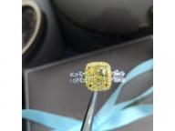 Yellow diamond horse eye diamond ring female simulation diamond wedding engagement couple ring