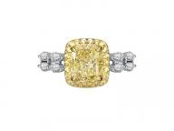 Yellow diamond horse eye diamond ring female simulation diamond wedding engagement couple ring