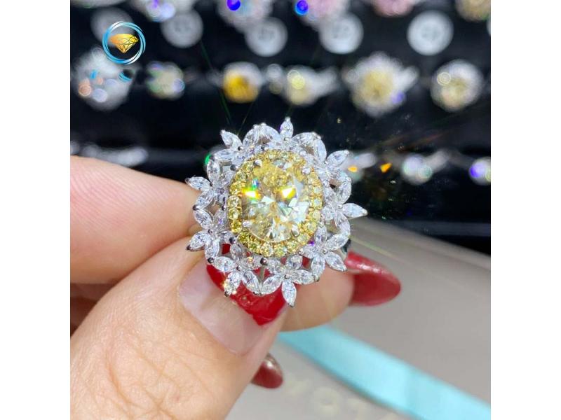 Ruby horse eye flower ring female simulation diamond ring custom