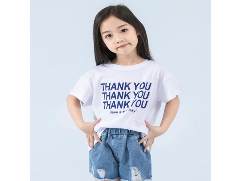 HR children\'s clothing girls t-shirt 2019 new summer short-sleeved T-shirt children\'s women\'s cot