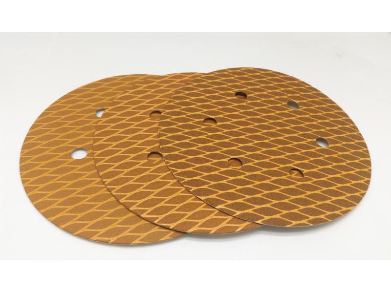 Sharpness Red Golden Rhombus Type Hook And Loop Sanding Disc For Portable Sander