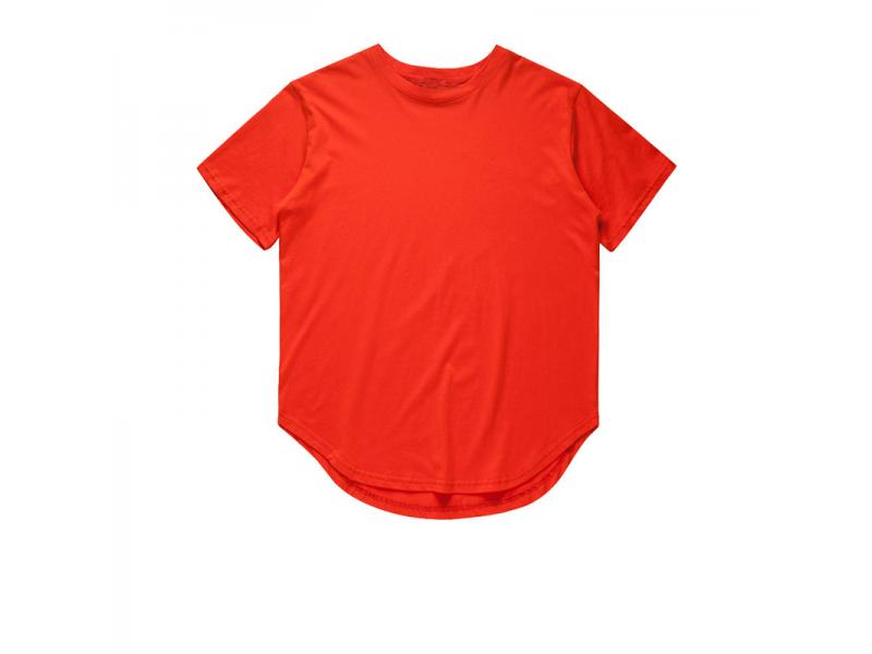 2019 hot sale Men's short sleeve curved hem Red color  t-shirt