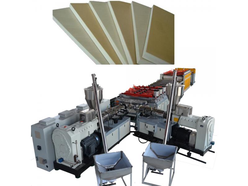 High quality PVC WPC wood plastic composite celuca skinning foam board sheet making machine producti