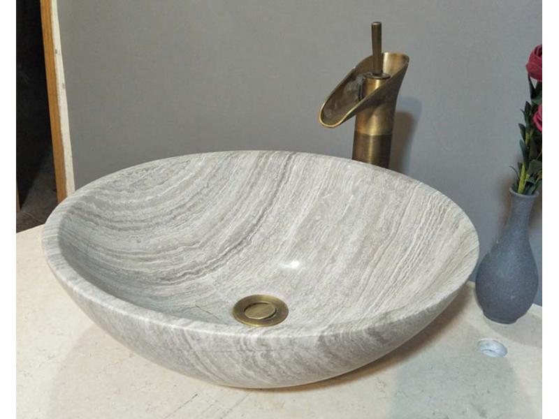 Grey wood marble wash basin stone art above counter basin