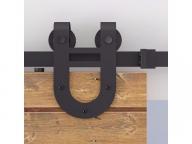 U-shaped barn door hardware