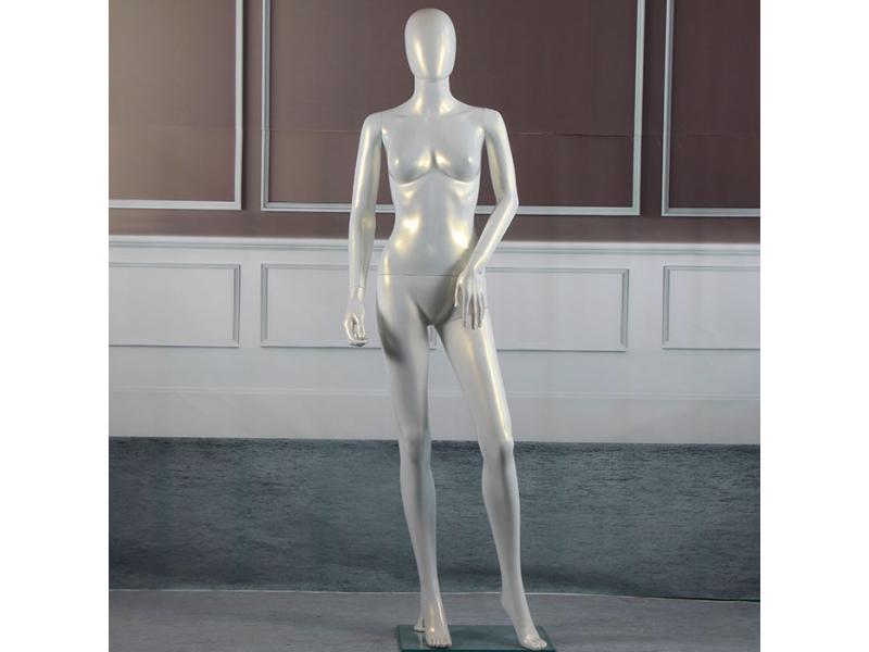 Plastic bright white body mannequin