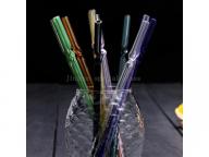 heat resistant different colored straight reusable drinking glass straws