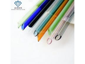 hot sale Borosilicate oblique mouth Glass Drinking Straw Colored Straws with angle top
