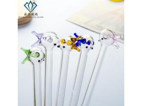 Small Fish Colorful Reusable High Borosilicate Glass Drinking Straws For Pregnant Woman