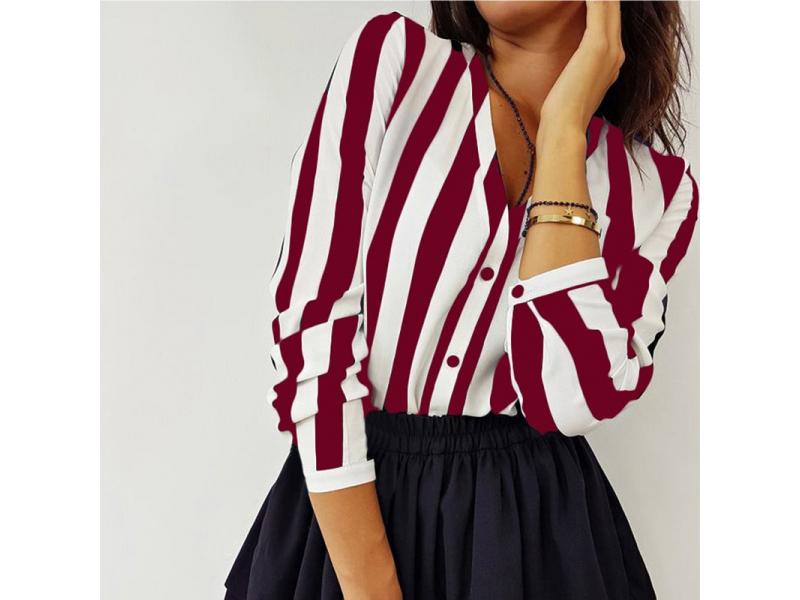 Blouse Women Casual Striped Top Shirts Blouses Female Loose Blusas Autumn Fall Casual Ladies Office 