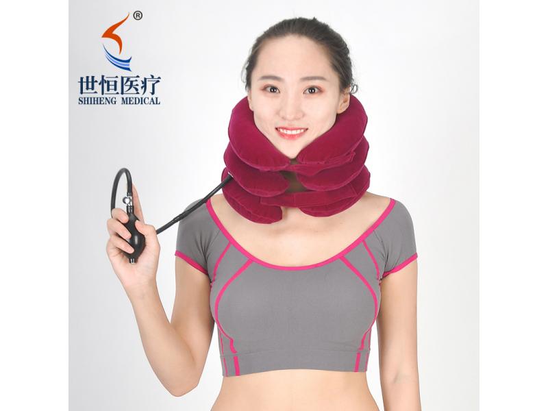 Inflatable cervical collar free size full flannel neck  brace China supplier