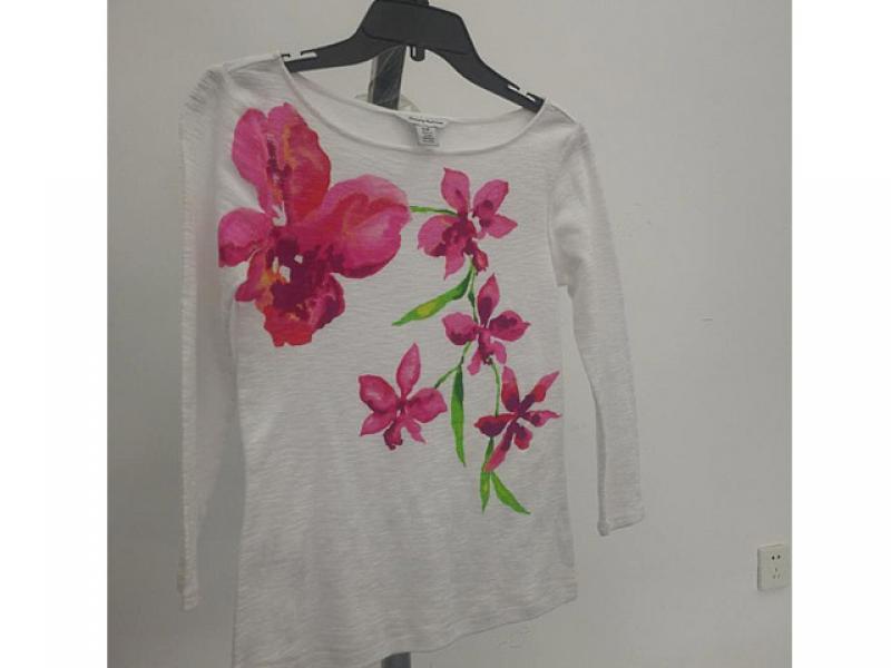 Long sleeve T-shirt with cotton rib and bamboo knit fabric