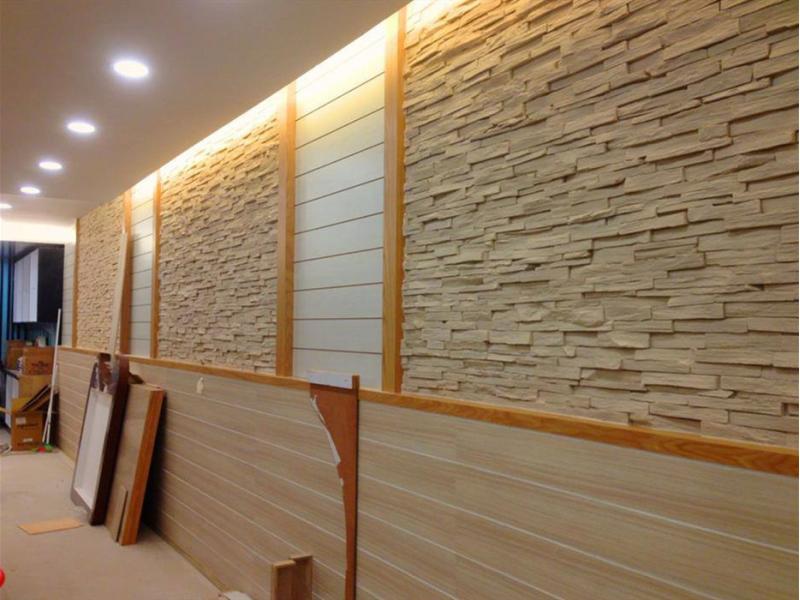 Village Lajs Faux Stone Panel Design for DIY Made of FRP for House Renovation Restaurant Coffee Bar 