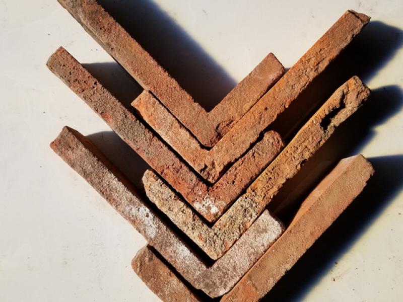 Reclaimed Brick Slips thin Natural Brick angle brick